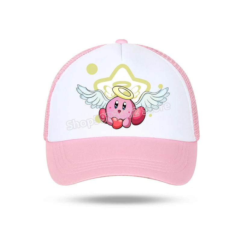 Kirby Summer Baseball Polyester Hats Universal Casual Cap Truck Driver Cartoon Peripheral Items Adult Adjustable Children Action