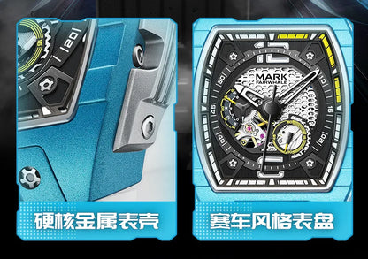 Mark Fairwhale 6002 Automatic Movement Tonneau Dial Luminous Waterproof Fashion Mechanical Watches for Men Relogios Masculino