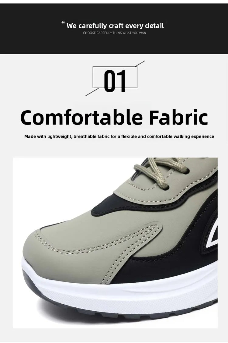Men's Fashionable Korean Style Lace-Up Casual Running Shoes Comfortable Breathable Thick Bottom Sports Sneakers