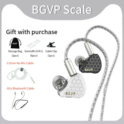 BGVP Scale 2DD HiFi Wired Earphones In Ear Monitor Headphones with 6D Sound Effects, Gaming Headset, Bass Stereo Earbuds with Detachable Cable