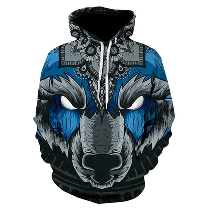 Ferocious Wolf Head Anime Sweatshirt 3D Printed Hoodies Men/Women Fashion Clothing Harajuku kids Men coat
