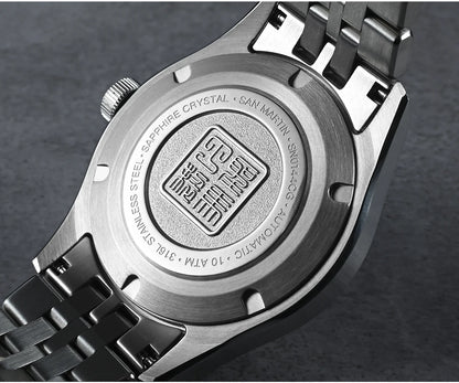 San Martin 39mm Enamel Sunray JianZhan Dial Men GADA Watch 90S5 Automatic BGW-X1 10Bar Sapphire 5-Link Bracelet SN0144CG