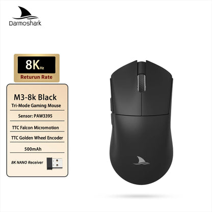 Darmoshark M3 V2 Gaming Mouse Wireless Tri-Mode 8K, PAW3395 Sensor, 26K DPI Ultra-Light Gaming Mouse for PC & Laptop
