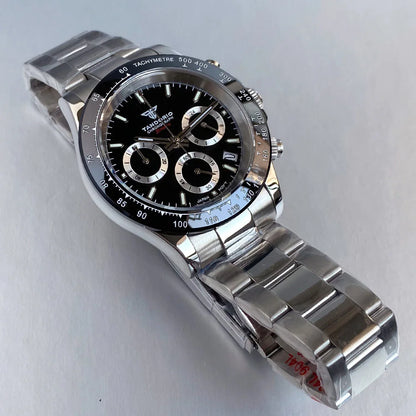 Relógio de Luxo para Homem VK63 com Movimento de Quartzo, Cronógrafo Business, 39mm, Aço/Ouro Rosa, Data, Mostrador Luminescente, Cronógrafo Completo
