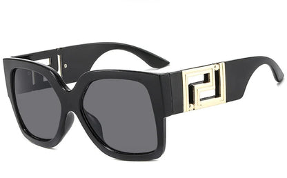 Light Luxury Square Large Frame Sunglasses With Hollow Temples, Personalized Catwalk Sunglasses, Women's Casual Sunglasses UV400