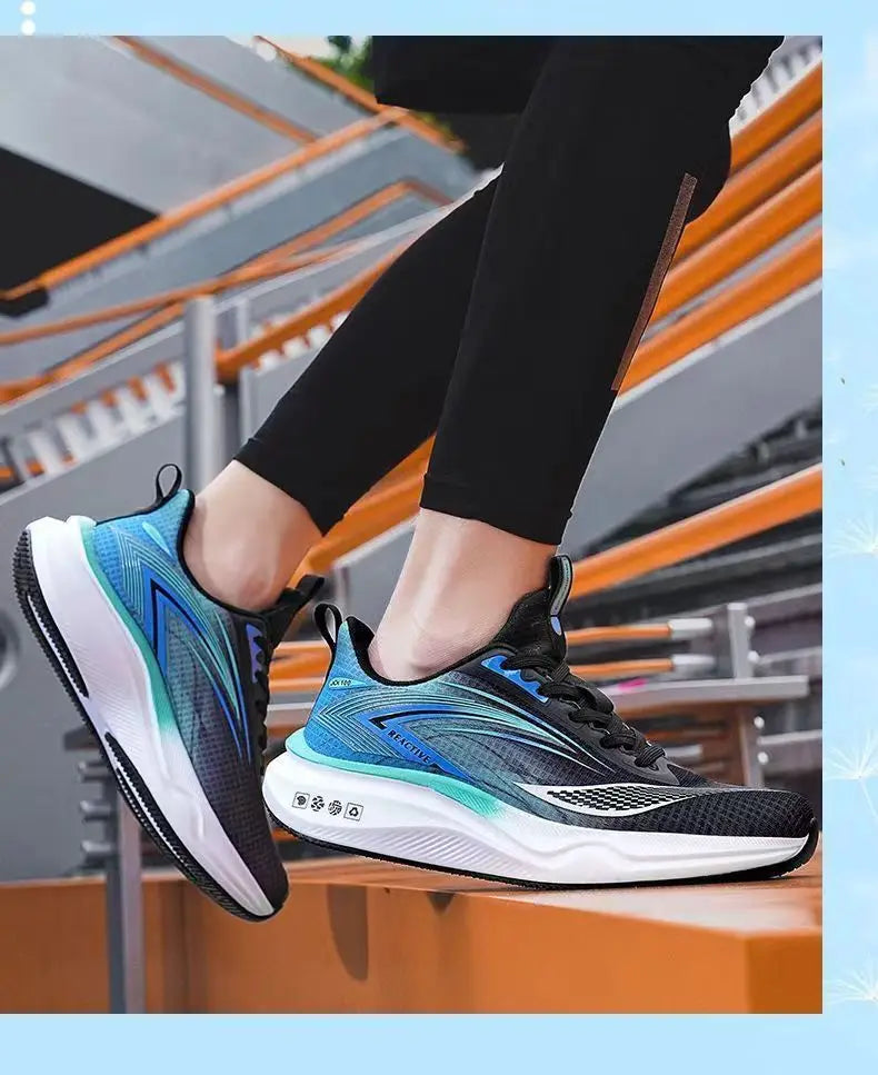 Men's Breathable Running Shoes Summer Hot Sale Of The Season Casual Sporty Fish Thread Soft Bottom Thick Heel Cross-Border St...