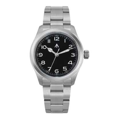 Relógio de Quartzo Vintage Militar Militado ML08 V2 com Movimento VH31, Vidro Duplo de Safira, Luminescência C3 BGW-9, Impermeável, 38mm