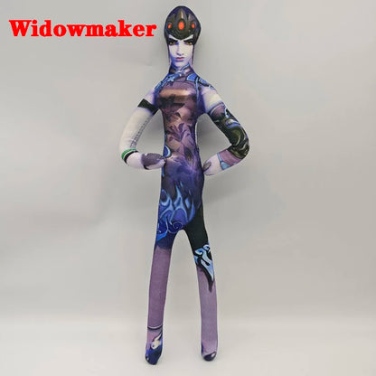 Pelúcia figura de anime e jogo Overwatch D.Va / Doomfist / Genji / Widowmaker, 26cm, corpo flexível com arame, várias posturas