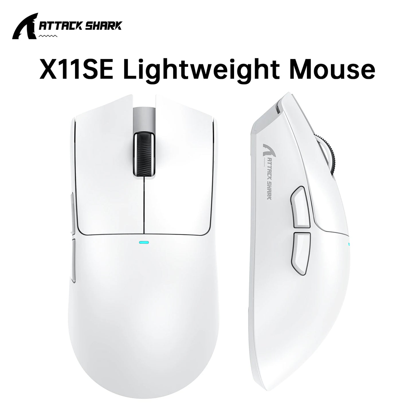 Rato gaming ATTACK SHARK X11 e rato sem fios X11 SE 22000 DPI, sensor PAW3311, BT/2.4G/com fios, leve 59g, 2000W cliques