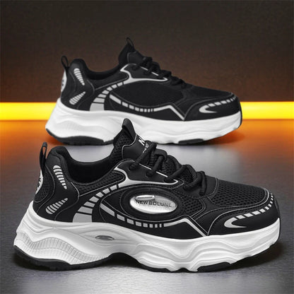 Mens Sports Shoes 2026 New Mesh Breathable Thick Sole Height Increasing Wear-resistant Daily Commuting Versatile Casual Sneakers