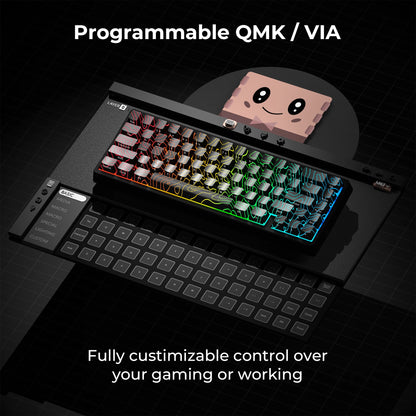 Teclado mecânico XVX M67 JadeStone com teclas IMD-Tech, hot-swappable, gasket, tri-mode, RGB personalizado, sem fios, 65%