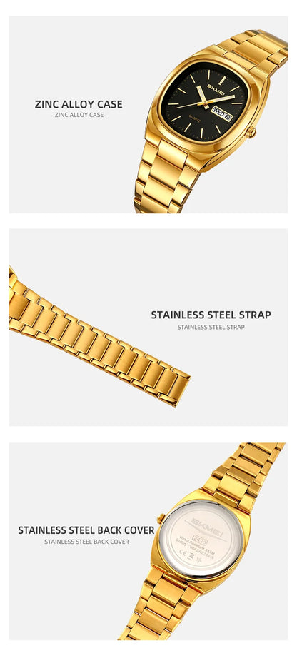 SKMEI 2420 Casual Female Wristwatch Dress For Women Ladies Business Steel Clock Fashion Quartz Date Time Women Luxury Watches