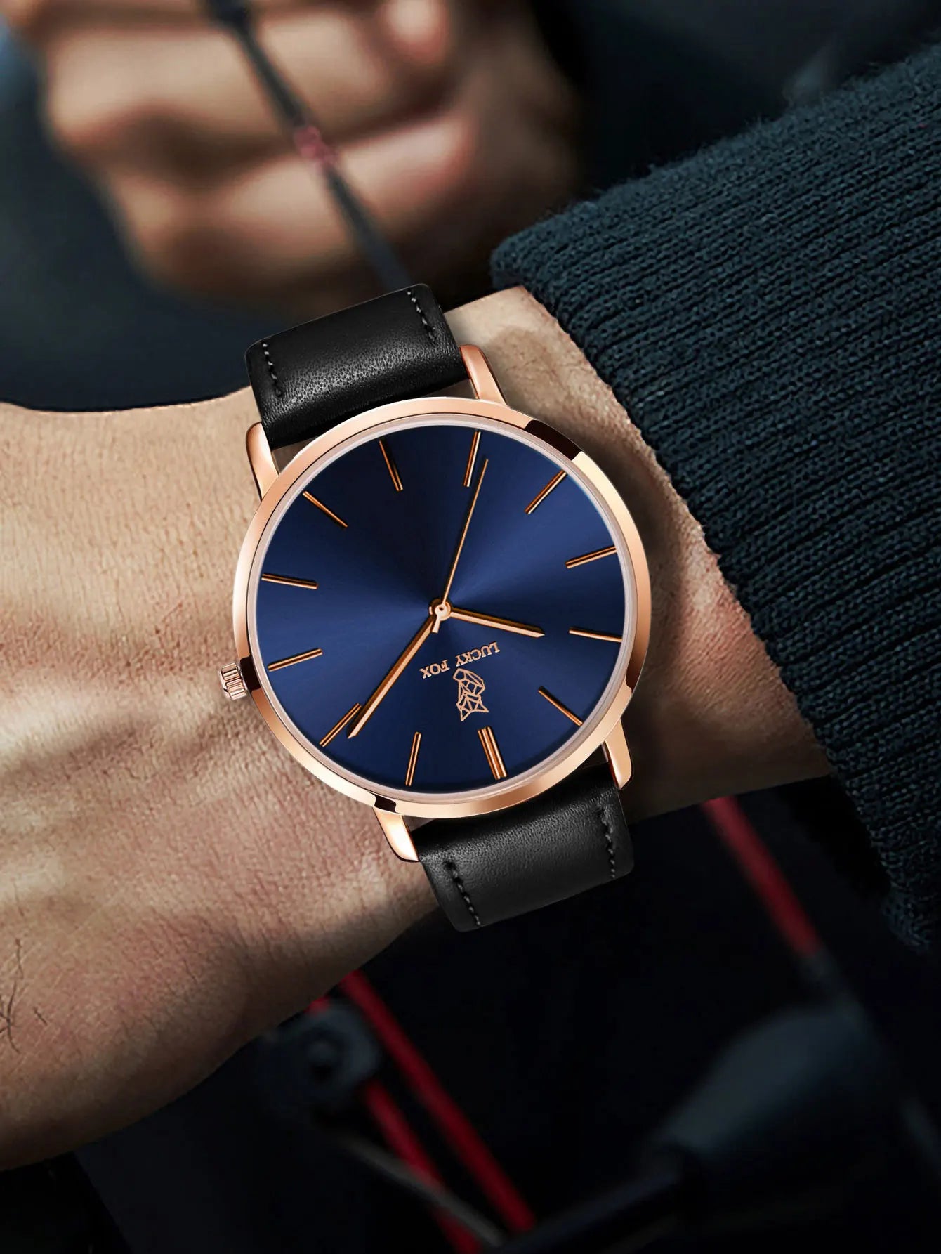 LUCKY FOX Classic Luxury Men Watch Simple Casual Men and Women Round Large Dial Quartz Watch Clock Gifts Men Reloj