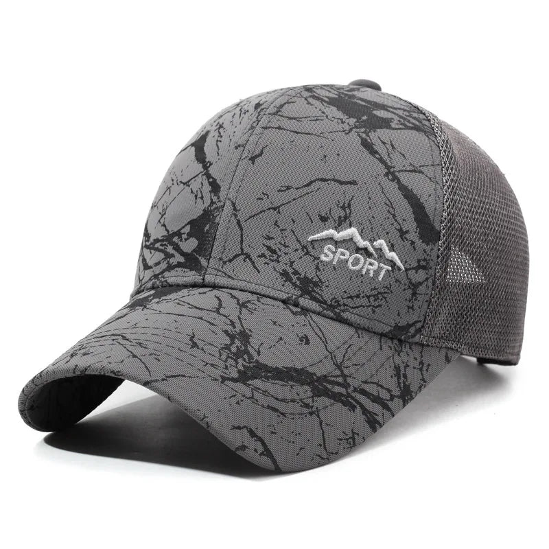 Chapeau d'été pour homme, visière de sport d'extérieur, casquette de baseball à dos en maille, casquette de pêche décontractée et respirante, casquette de camionneur