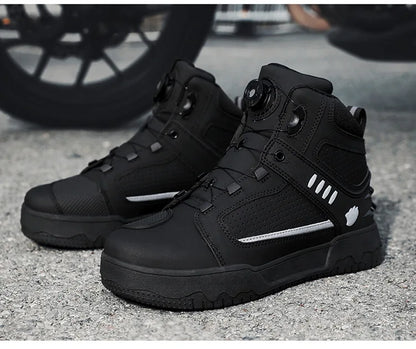 Motorcycle Boots Men Biker Shoes Moto Sneaker Microfiber Leather Adventure Motocross Shoes Anti-slip Motorcycle Equipment