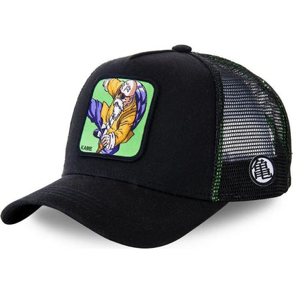 Dragon Ball Buu Goku Cap Ljetna muška kapa s ravnim vrhom i šiljastim obodom, s vezenim uzorkom, hip-hop stil, sunčana vizira, podesiva trucker mrežasta kapa