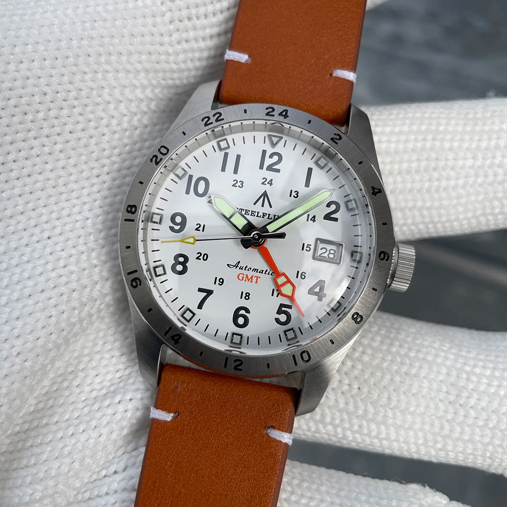 Relógio de pulso mecânico STEELFLIER Official SF792 GMT, movimento NH34, luminescência Super BGW9 C3, resistente à água até 200M, relógio de mergulho de luxo para homem
