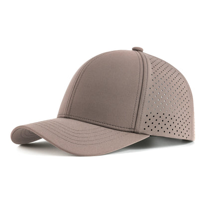 Casquette de baseball pour homme VOBOOM à séchage rapide, en maille découpée au laser, à visière incurvée et fermeture à pression, pour le sport en plein air, la course à pied et les voyages, couleur noire