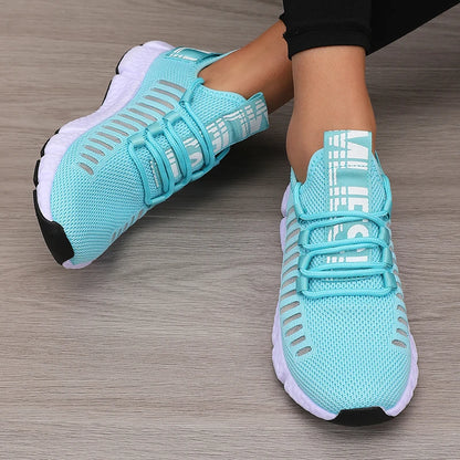 Calçado desportivo para mulher em malha, leve, com sola macia, tira para jogging, respirável, moderno, para caminhada, ténis casual raso para homem
