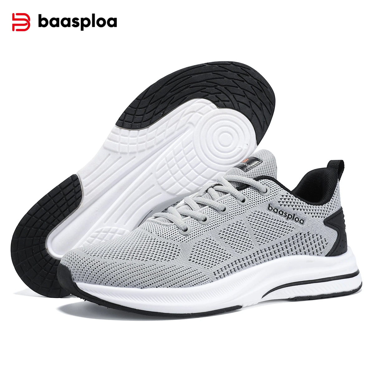Ténis de corrida para homem Baasploa – Ténis casuais de malha, leves e de design, para corrida, respiráveis, com atacadores, para caminhada desportiva