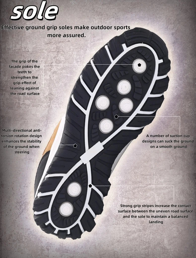 Autumn And Winter Models, Men's Waterproof Hiking Shoes, Outdoor PU Leather Sports Shoes, Wear-Resistant,  Walking, Tactical