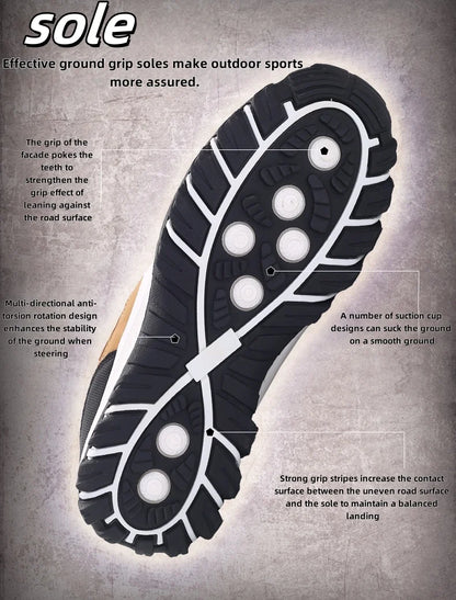 Autumn And Winter Models, Men's Waterproof Hiking Shoes, Outdoor PU Leather Sports Shoes, Wear-Resistant,  Walking, Tactical