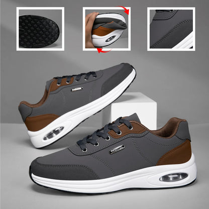 New Men's Shoes Spring Autumn Waterproof Walking Shoes Non-Slip Cushioning Men's Casual Leather Sports Shoes Men's Tennis Shoes