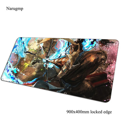Tapete de rato Overwatch de aniversário, tapete para computador 900x400x3mm, tapete de rato gaming grande, presente para rato e teclado, jogos PC gamer, secretária
