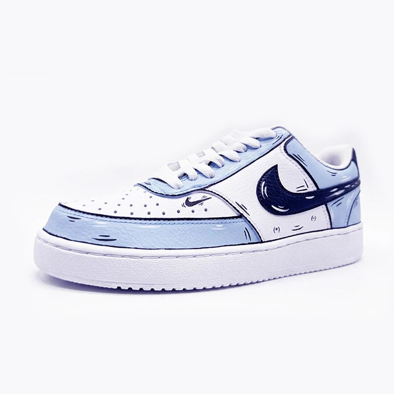 Custom Sneakers Custom Sneakers NIKE COURT VISION  Messy Line Design Couple Matching Shoes Unisex Low-Top Skate  retro shoes