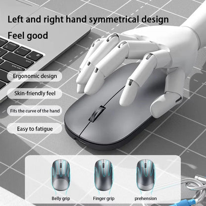 Lenovo Bluetooth Wireless Mouse Dual Mode 2.4G & Bluetooth 5.3, Type-C Rechargeable Silent Ergonomic Mouse with Adjustable DPI for Laptop & Office