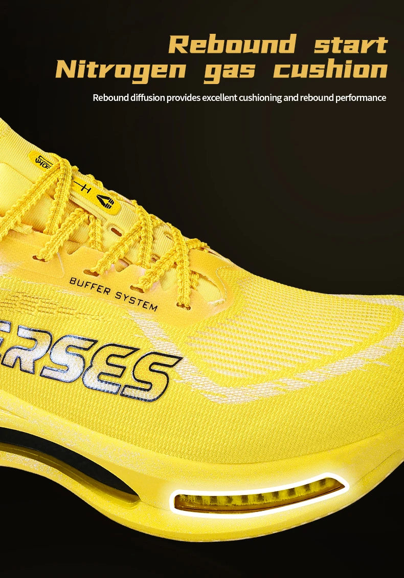 CIERSES Men's Carbon Plate Running Shoes Nitrogen Air Cushion Shock Absorption Stable Training Sports Shoes