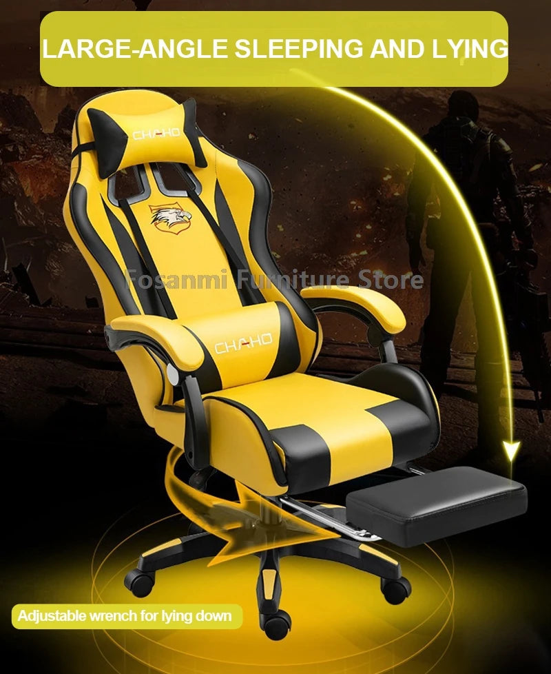 Esports Gamers Swivel Chair with Armrests Internet Anchor Racing Chair High-quality Leather Home Office Computer Gaming Chairs