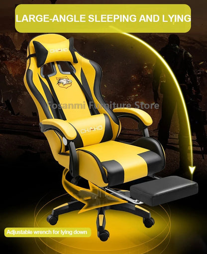 Esports Gamers Swivel Chair with Armrests Internet Anchor Racing Chair High-quality Leather Home Office Computer Gaming Chairs