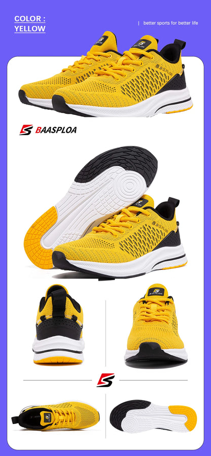 Ténis de corrida para homem Baasploa – Ténis casuais de malha, leves e de design, para corrida, respiráveis, com atacadores, para caminhada desportiva