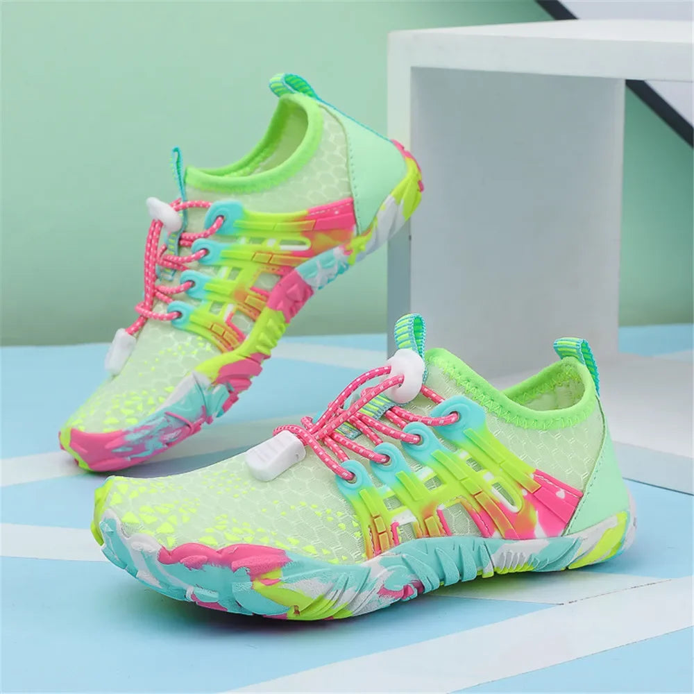 New 12 Colors Water Shoes Kids Summer Beach Five Fingers Barefoot Swimming Aqua Shoes Quick Dry Seaside River Children Sneakers