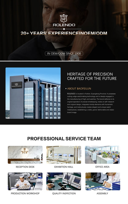 ROLENDO 1908 Men Automatic Mechanical Watch Diamond Luminous Leather Strap Waterproof Business Luxury Wristwatch For Male Gift