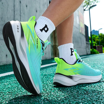 Brand Men's Carbon Plate Running Shoes Soft Cushion Shock Absorbing Sports Shoes Unisex Sneakers Light Anti-Slip Training Shoes