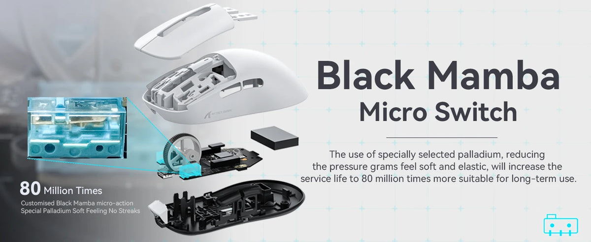 ATTACK SHARK X3 Lightweight Wireless Gaming Mouse, 49g Tri-Mode, PAW3395 26K DPI Sensor, 200h Battery Life, 5 Programmable Buttons