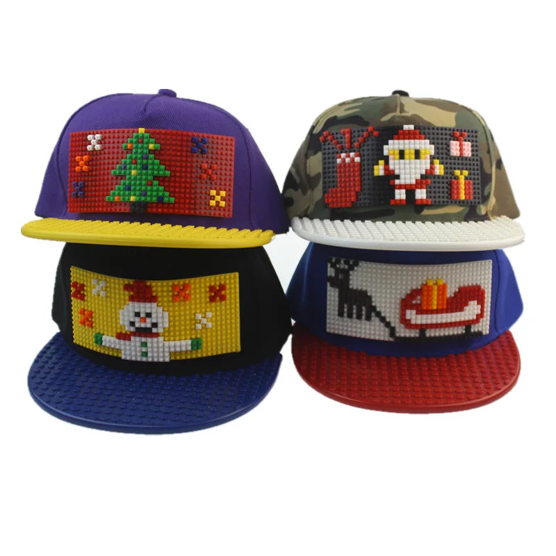 Crtani patchwork bejzbol kape, uradi-sam blokovi, snapback kape, hip hop kape za muškarce i žene, odvojivi pikseli, kape za tatu, dječje kape, kape za odrasle