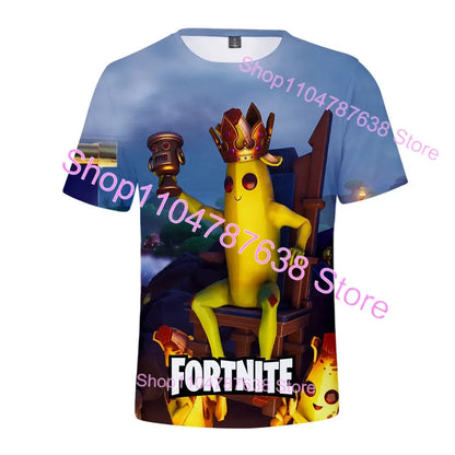 Summer T-shirt Raven Ultima Knight F-Fortnite T Shirt 3D Print Banana Peely Men's Tee Battle Royale Game Tops Birthday Gifts