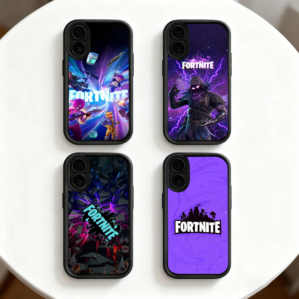 Game F-Fortnite Survival phone case For iPhone 11 12 13 14 15 16 17 Max Pro Plus Air Mini Lens Protective Black Soft Shell