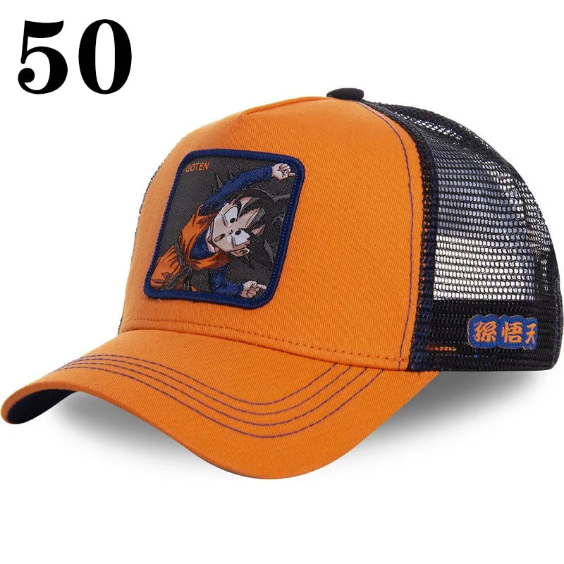 New Dragon Ball DRAGONBALL Mesh Cap Cartoon Mesh Cap Men And Women Baseball Cap Fashion Patch Trucker Cap