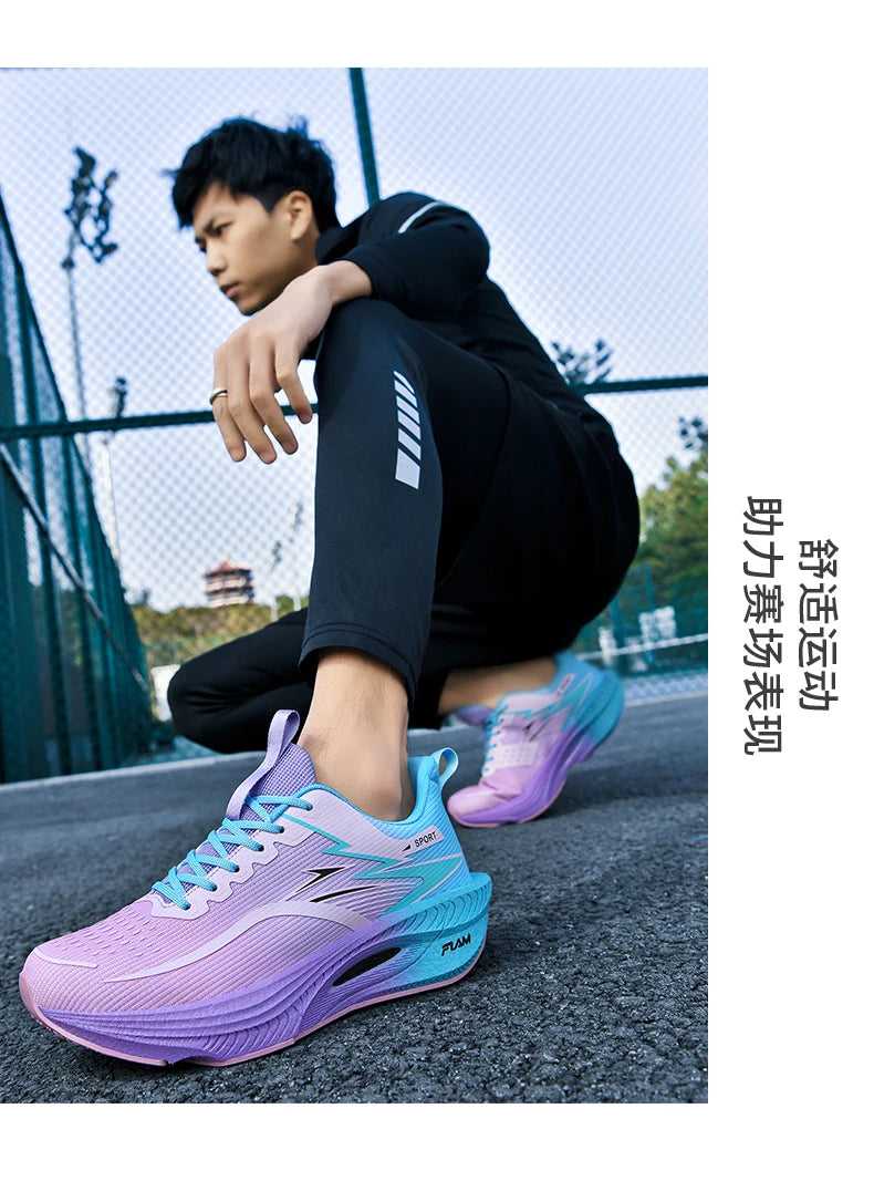 Men Sports Running Shoes Marathon Air Cushion Breathable Lightweight Comfortable Women Outdoor Athletic Sneakers Jogging Tenis