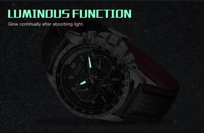 MEGIR 1010 Men's Quartz Watch with Leather Strap, Analog Display, Fashion Design, Stylish Gift for Men relogio feminino