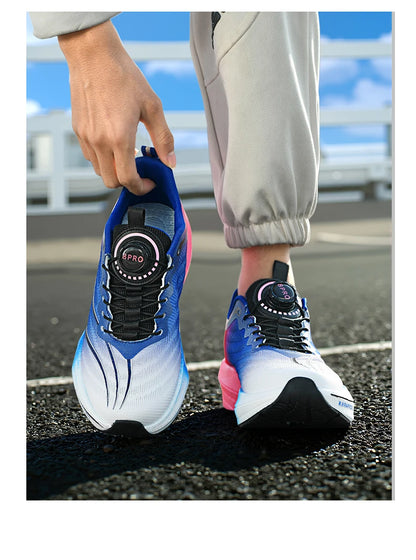 Marathon Carbon Plate Sports Running Shoes Men New Breathable Lightweight Mesh Sport Shoes Women Comfortable Nonskid Sneakers