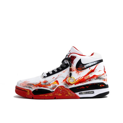 Custom Sneakers Nike Flight Legacy Kaleidoscope Destiny Gradient Dye Mid-Top Retro Basketball Shoes For Men