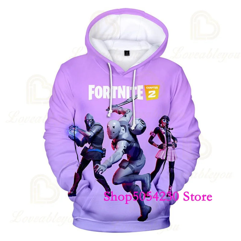 Fortnite Season 2 Boys and Kids Hoodies Cartoon Casual Sweatshirts Battle Game Heroes Print Polyester Autumn Girls Pullovers