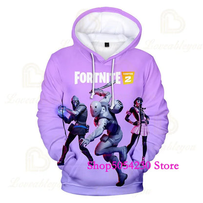 Fortnite Season 2 Boys and Kids Hoodies Cartoon Casual Sweatshirts Battle Game Heroes Print Polyester Autumn Girls Pullovers