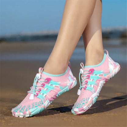 Men Women Water shoes Upstream Wading Swimming Barefoot Five Fingers Aqua Shoes Colorful Beach Seaside Light Unisex Sneakers New