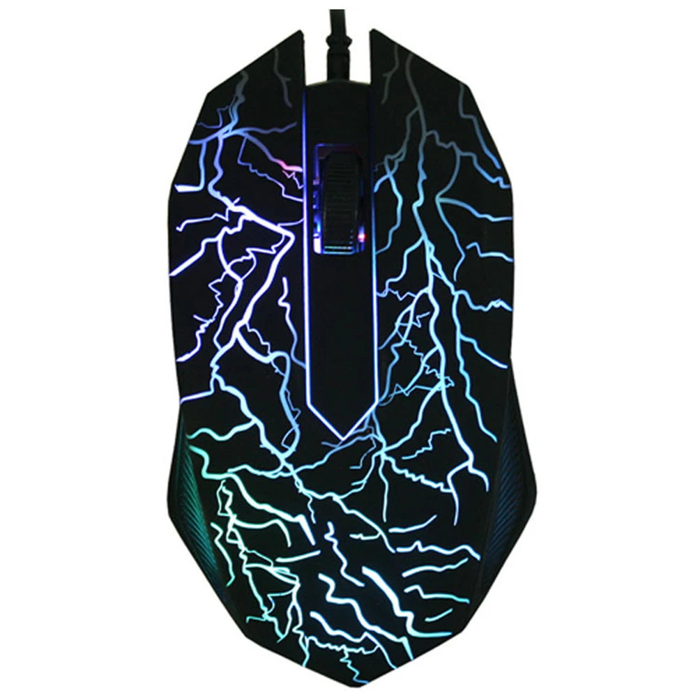 Rato gaming com fios USB 2400 DPI, rato profissional para gamer com retroiluminação LED, rato ergonómico para computador, PC, portátil e MacBook